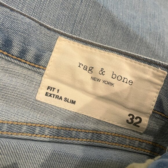 Rag & Bone Sz 32 Shelton Skinny Extra Slim Jean Fit 1 Button-Fly Stretch 31"L - Picture 3 of 16
